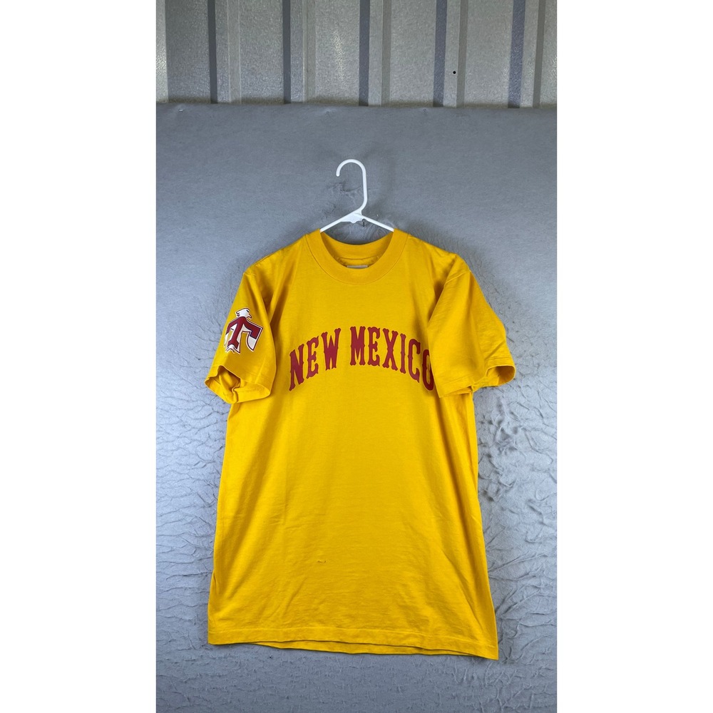 Eagle USA T-Shirt Mens Medium Yellow Good New Mexico Thunderbird Graphic Tee
